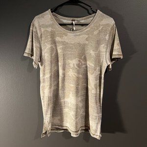 Free People Camouflage T-Shirt